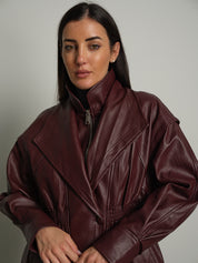 Bomber avvitato ecopelle - Bordeaux