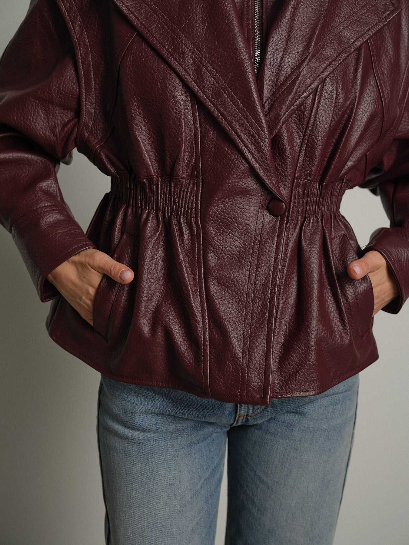 Bomber avvitato ecopelle - Bordeaux