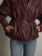 Bomber avvitato ecopelle - Bordeaux