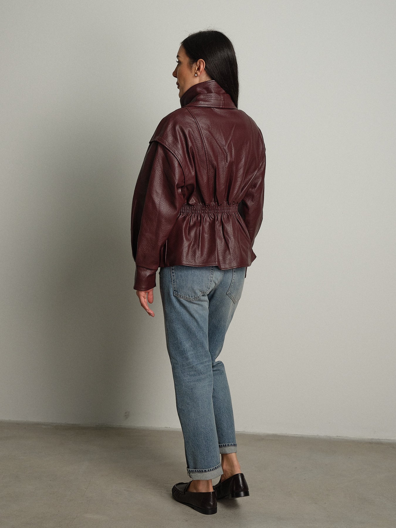 Bomber avvitato ecopelle - Bordeaux