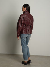 Bomber avvitato ecopelle - Bordeaux