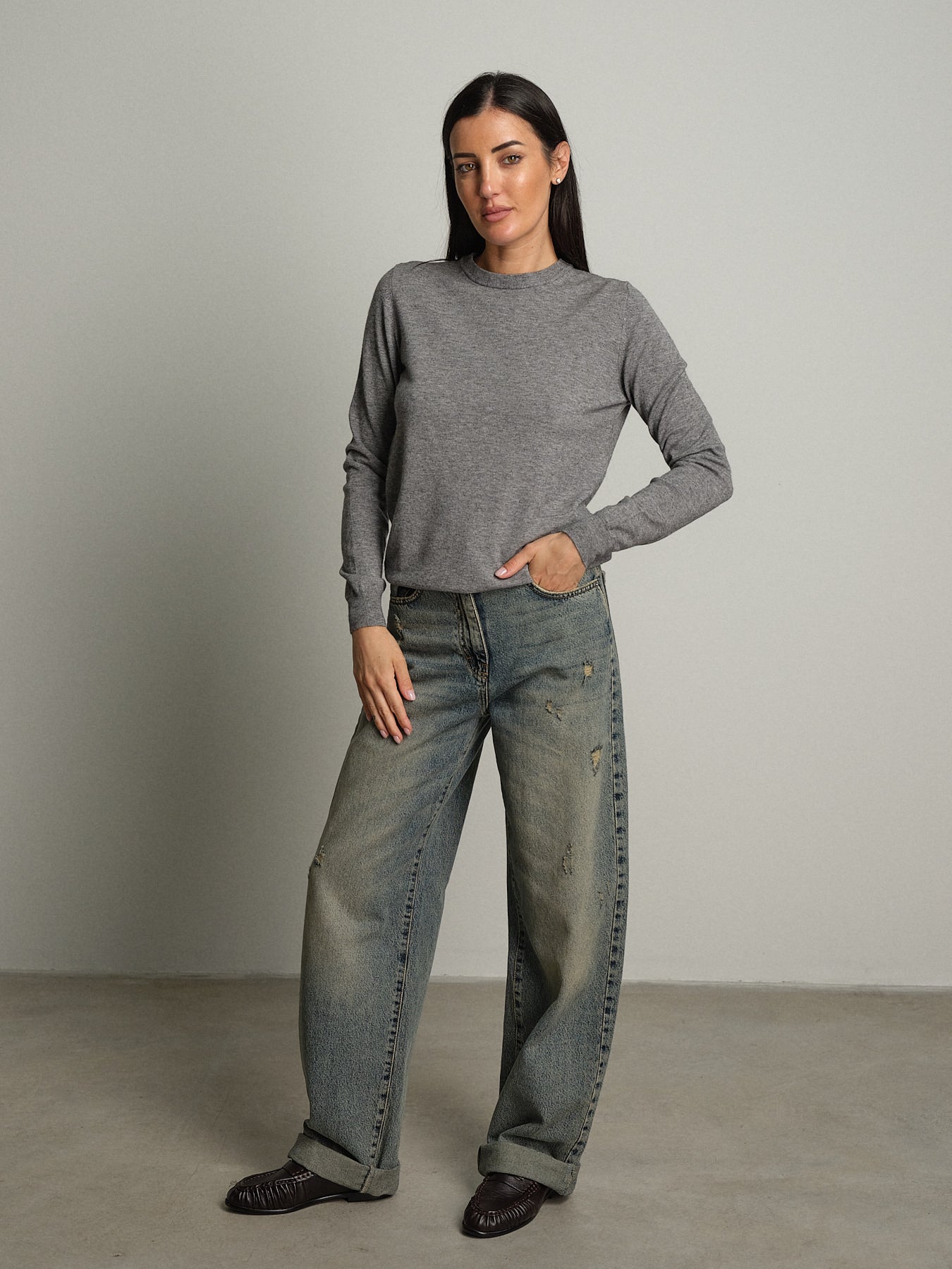 Pullover basic - Grigio