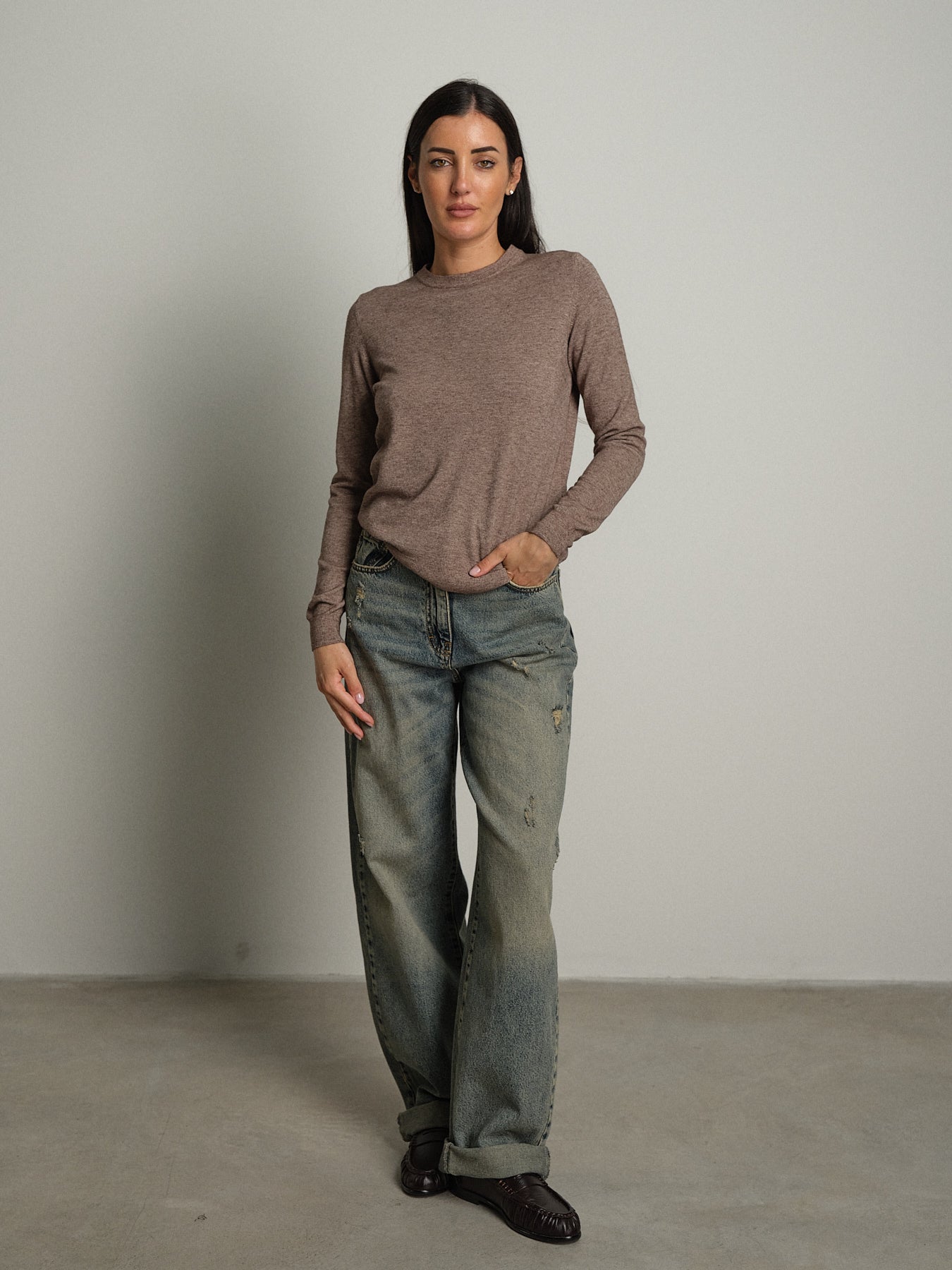 Pullover basic - Tortora