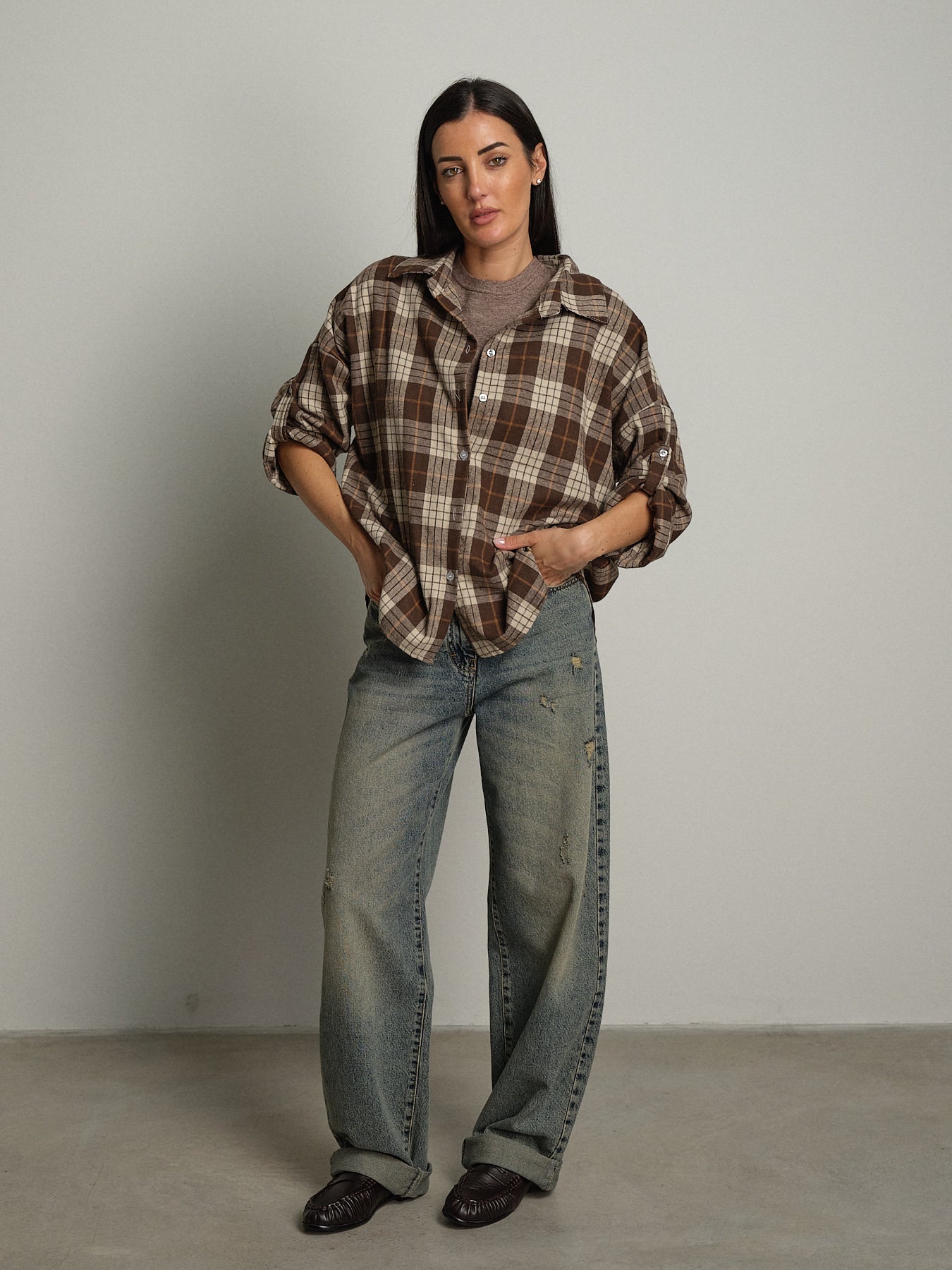 camicia check - moro