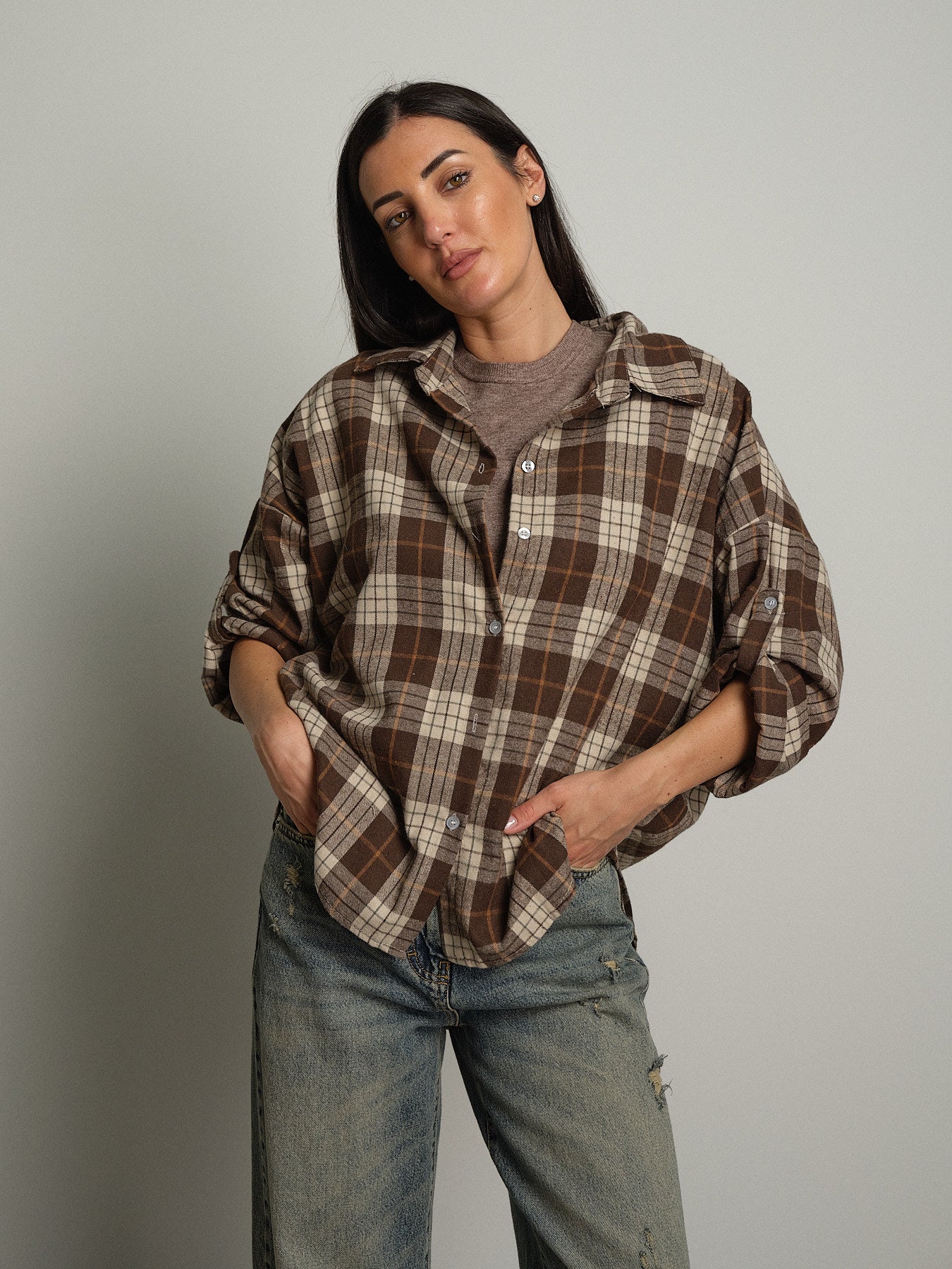 camicia check - moro