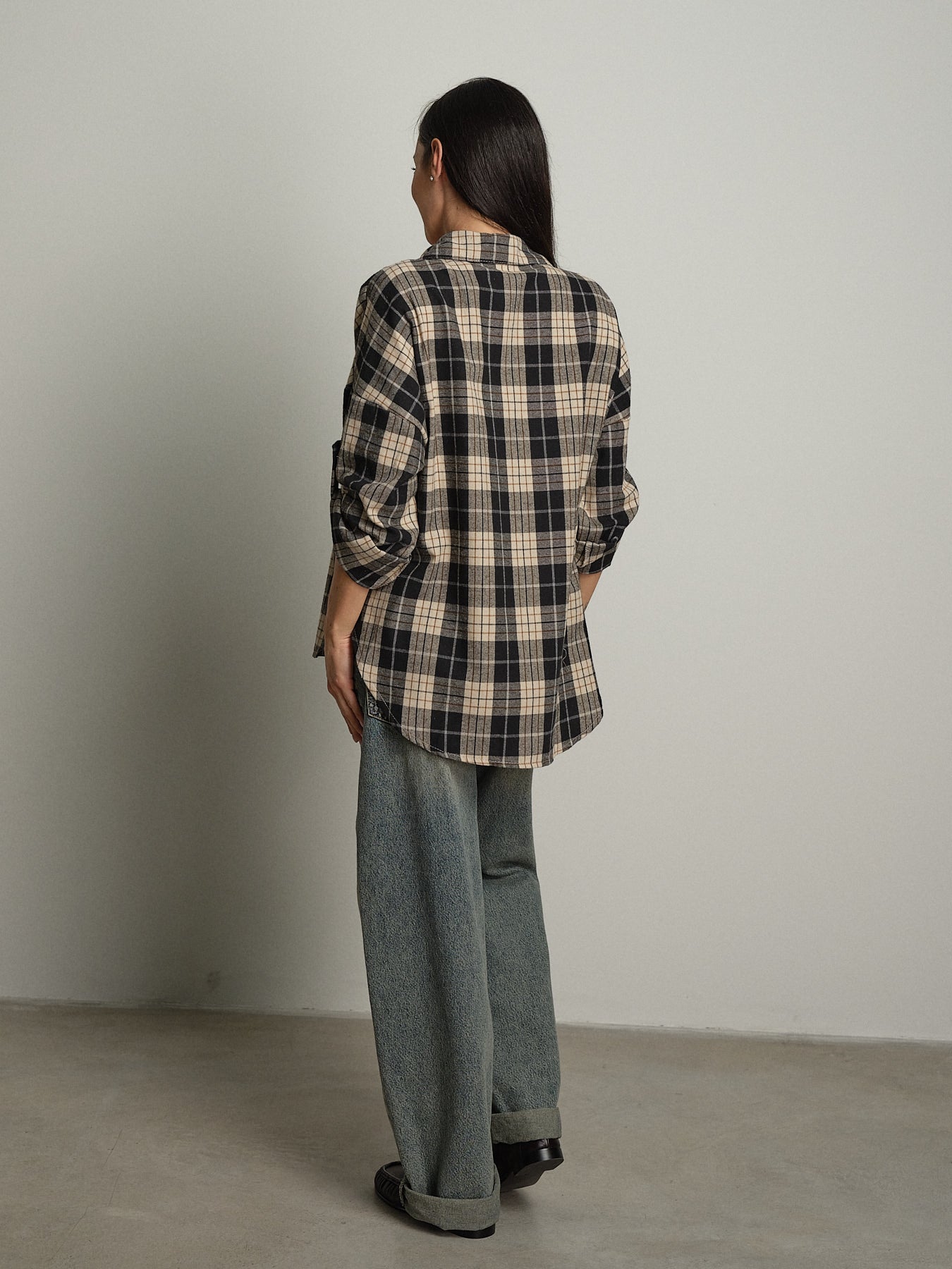 camicia check - Nero