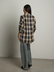 camicia check - Nero