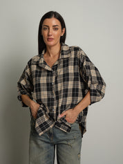 camicia check - Nero