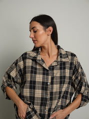 camicia check - Nero