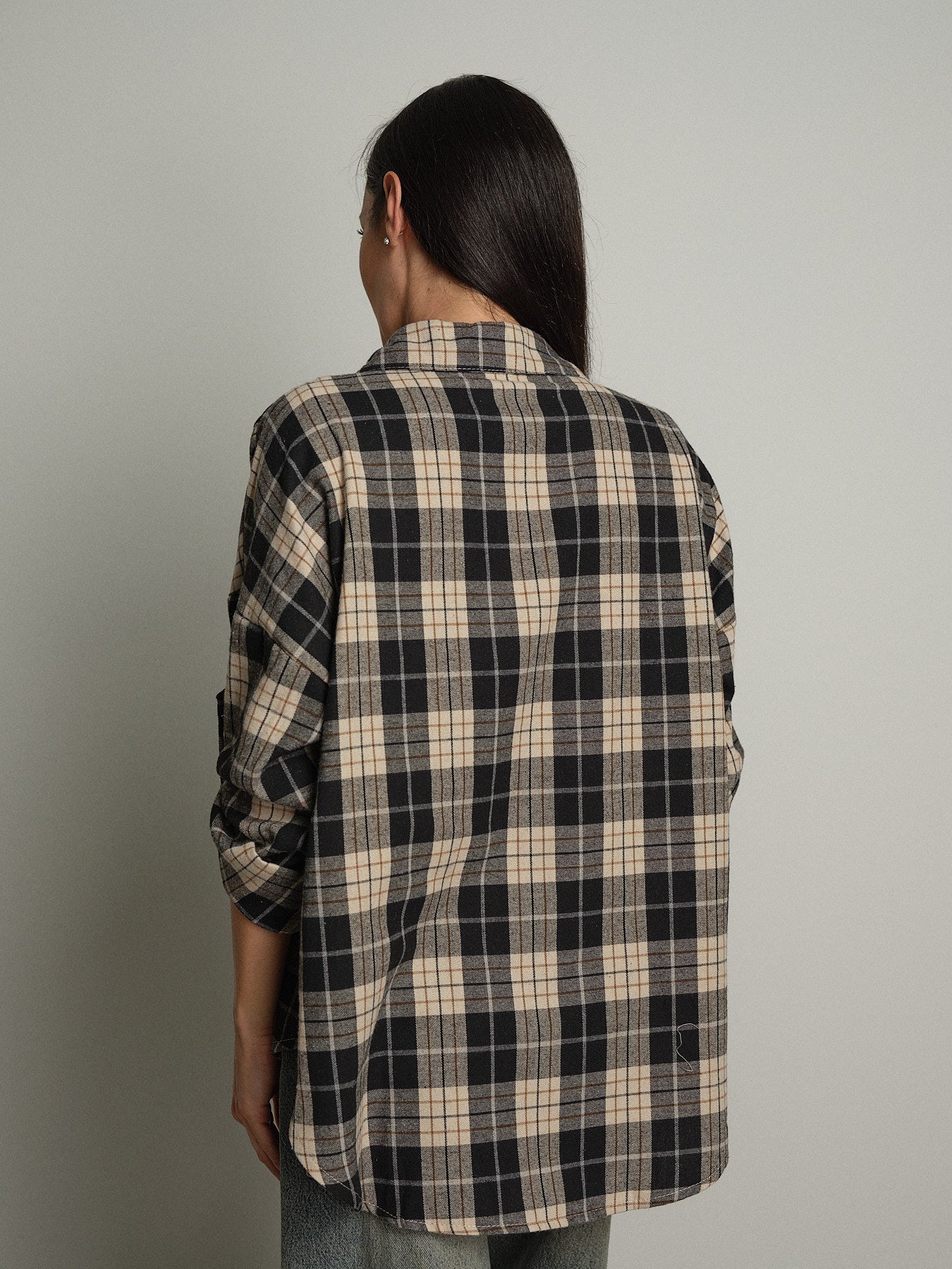 camicia check - Nero