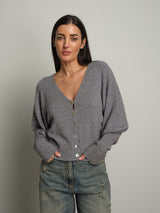 Cardigan manica palloncino - Grigio