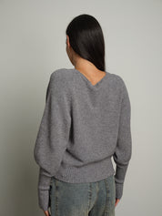 Cardigan manica palloncino - Grigio