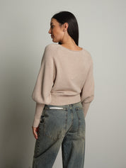 Cardigan manica palloncino - Beige
