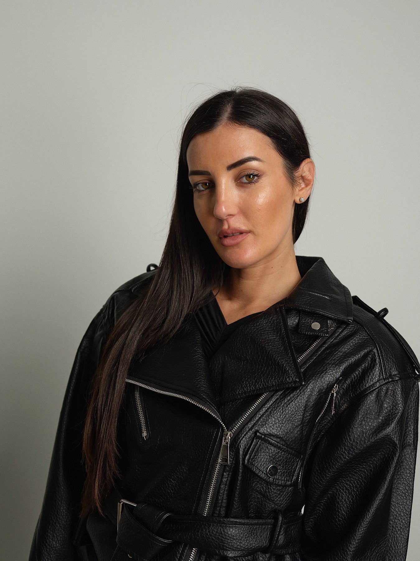 Bomber chiodo crop ecopelle - Nero