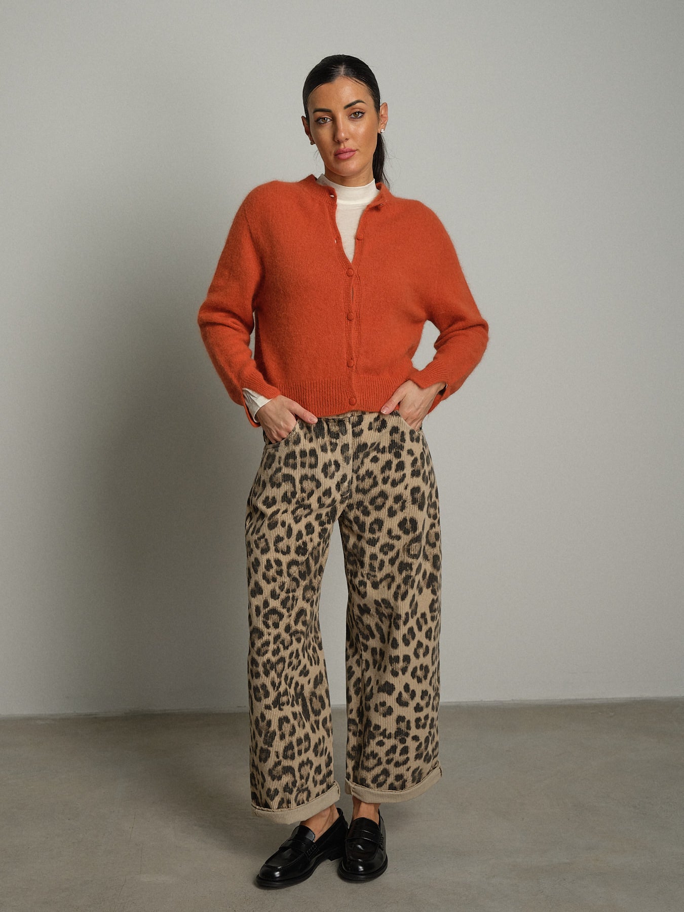 Cardigan angora - Arancio