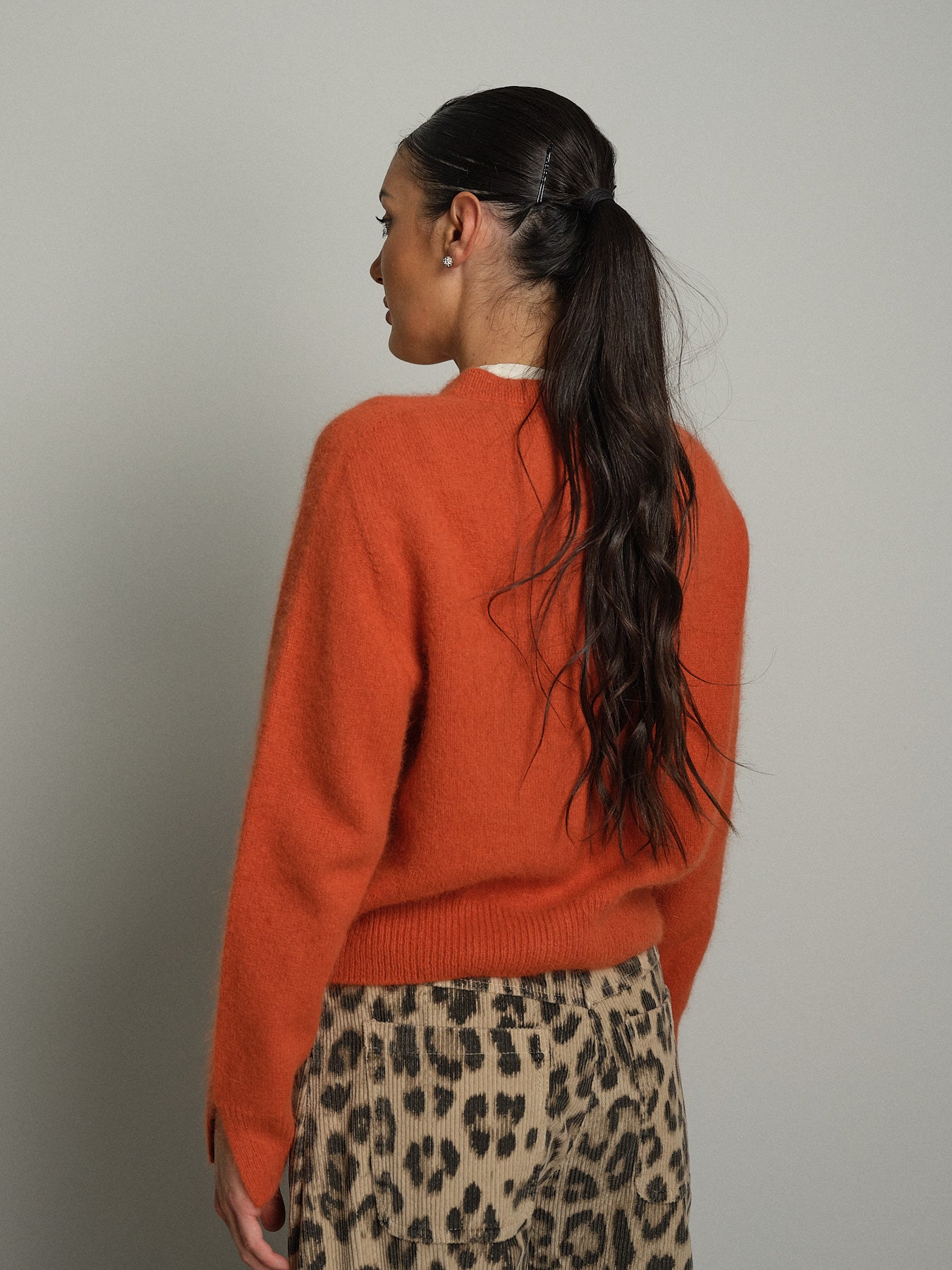 Cardigan angora - Arancio