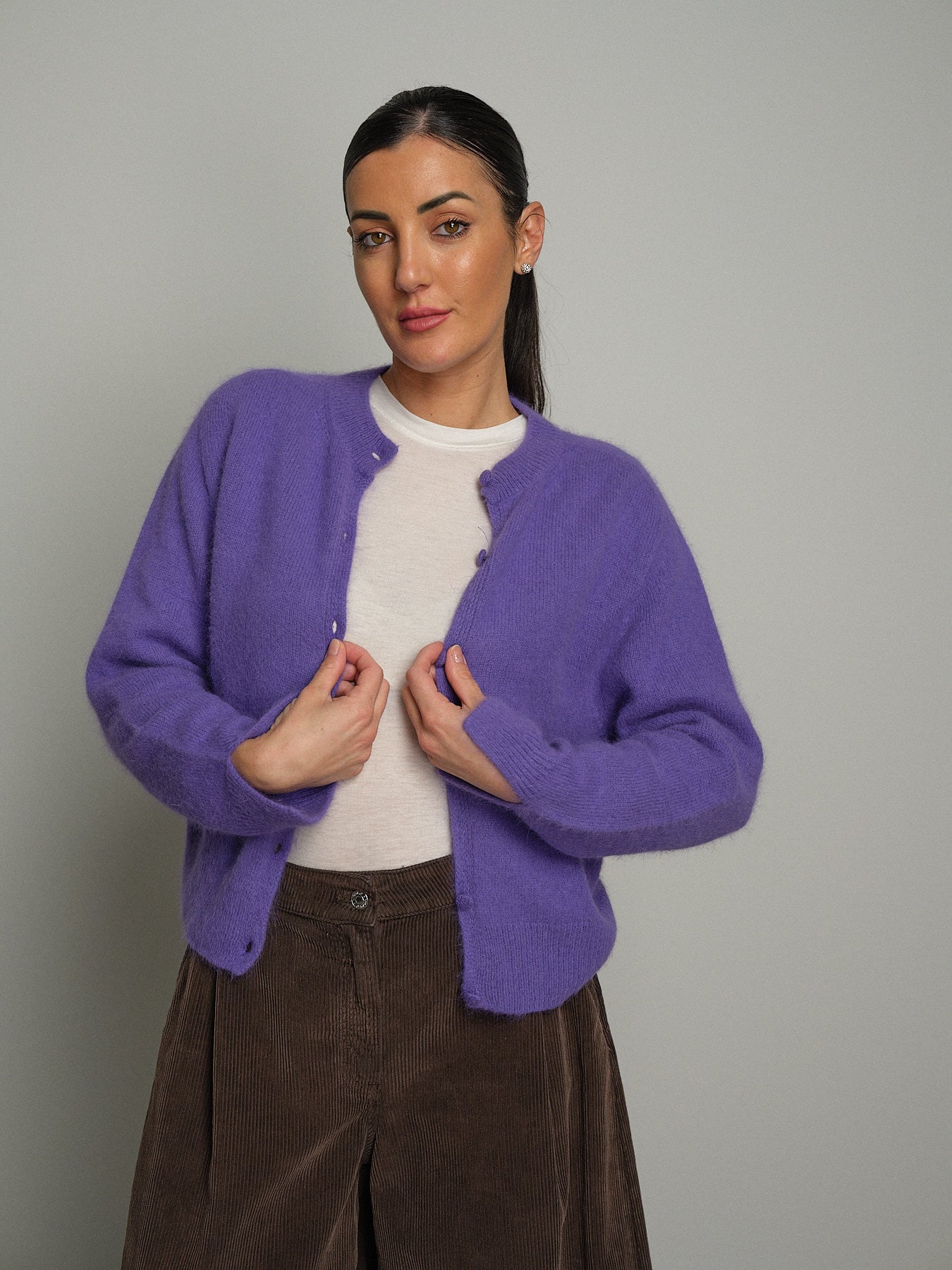 Cardigan angora - viola