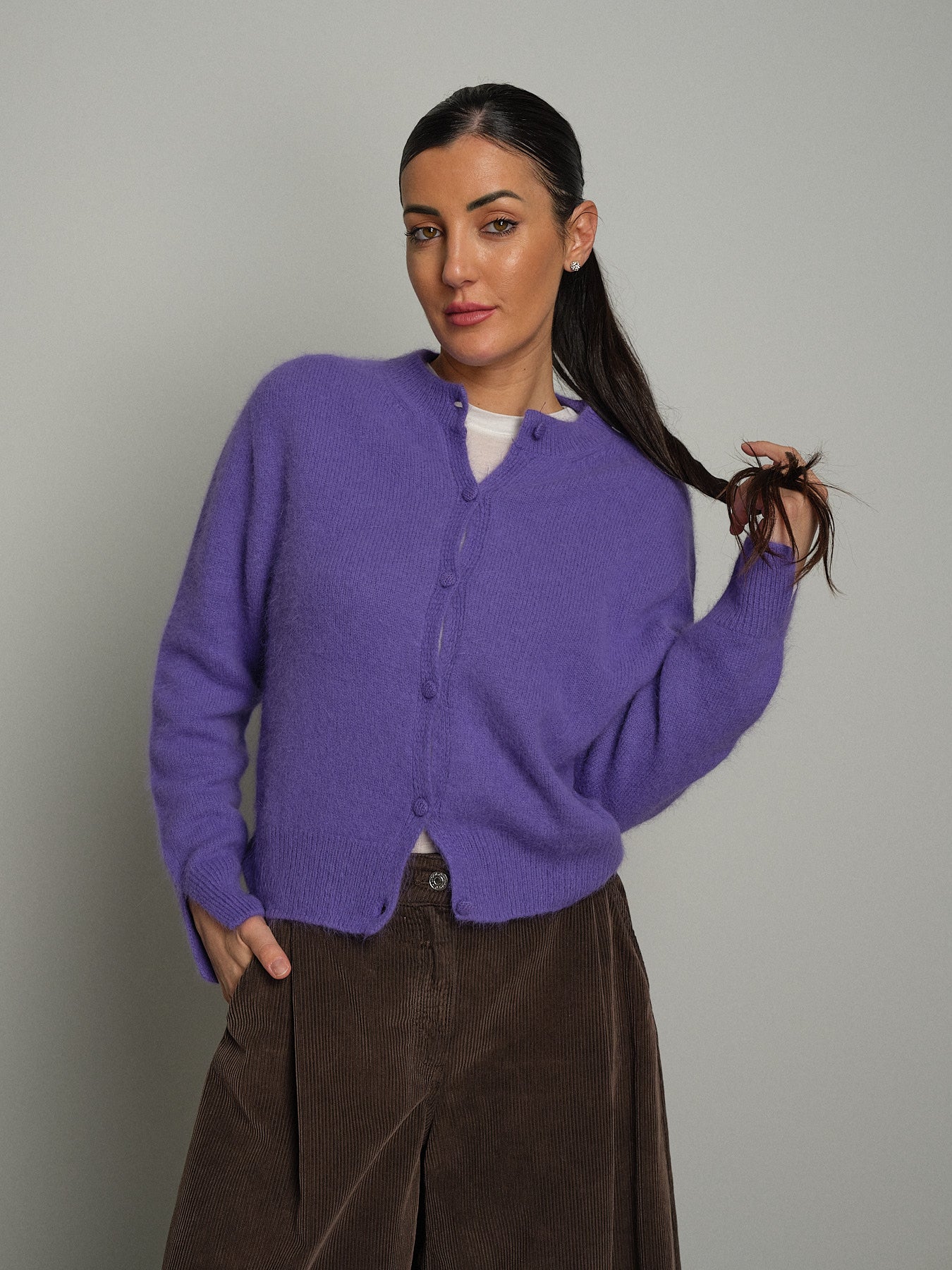 Cardigan angora - viola