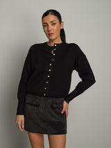 Cardigan rebecchina strutturato - nero