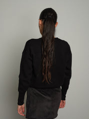 Cardigan rebecchina strutturato - nero