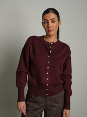 Cardigan rebecchina strutturato - Bordeaux