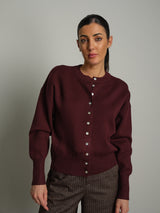 Cardigan rebecchina strutturato - Bordeaux