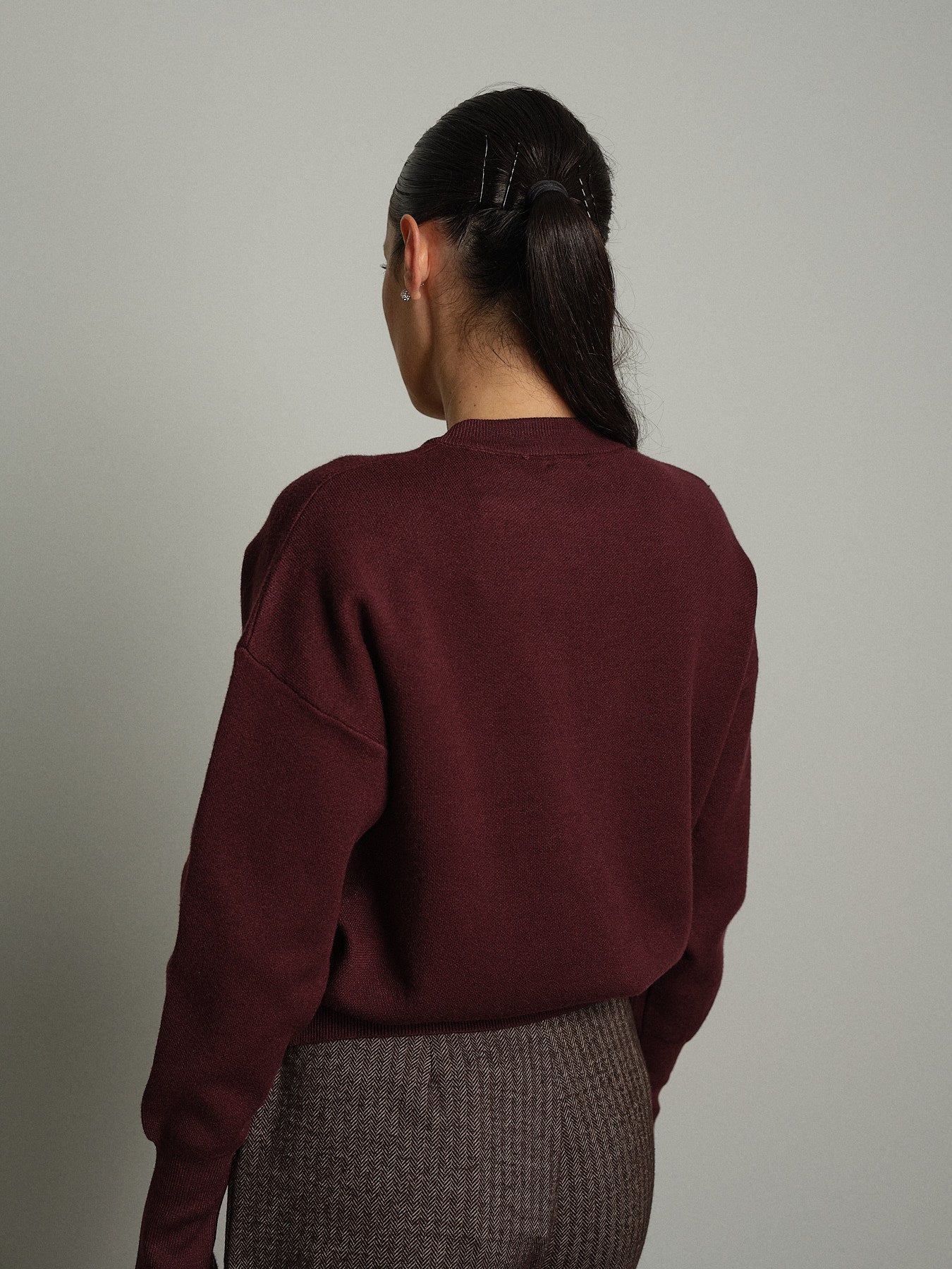 Cardigan rebecchina strutturato - Bordeaux