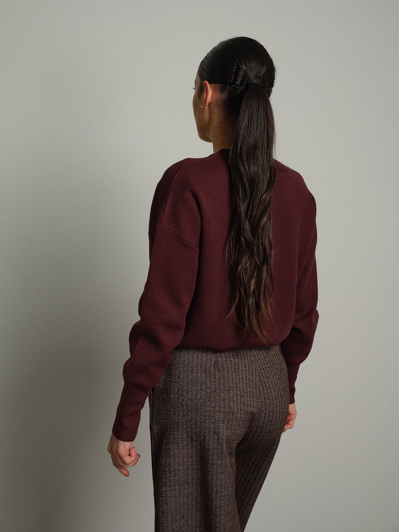 Cardigan rebecchina strutturato - Bordeaux
