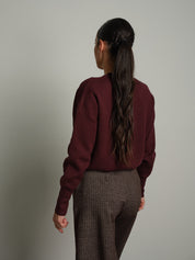 Cardigan rebecchina strutturato - Bordeaux