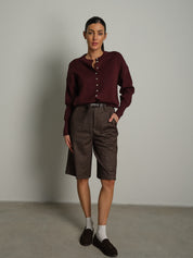 Cardigan rebecchina strutturato - Bordeaux