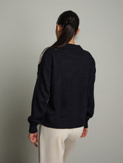 Cardigan zip rombi - Blu