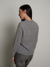 Pullover girocollo pura lana - Grigio