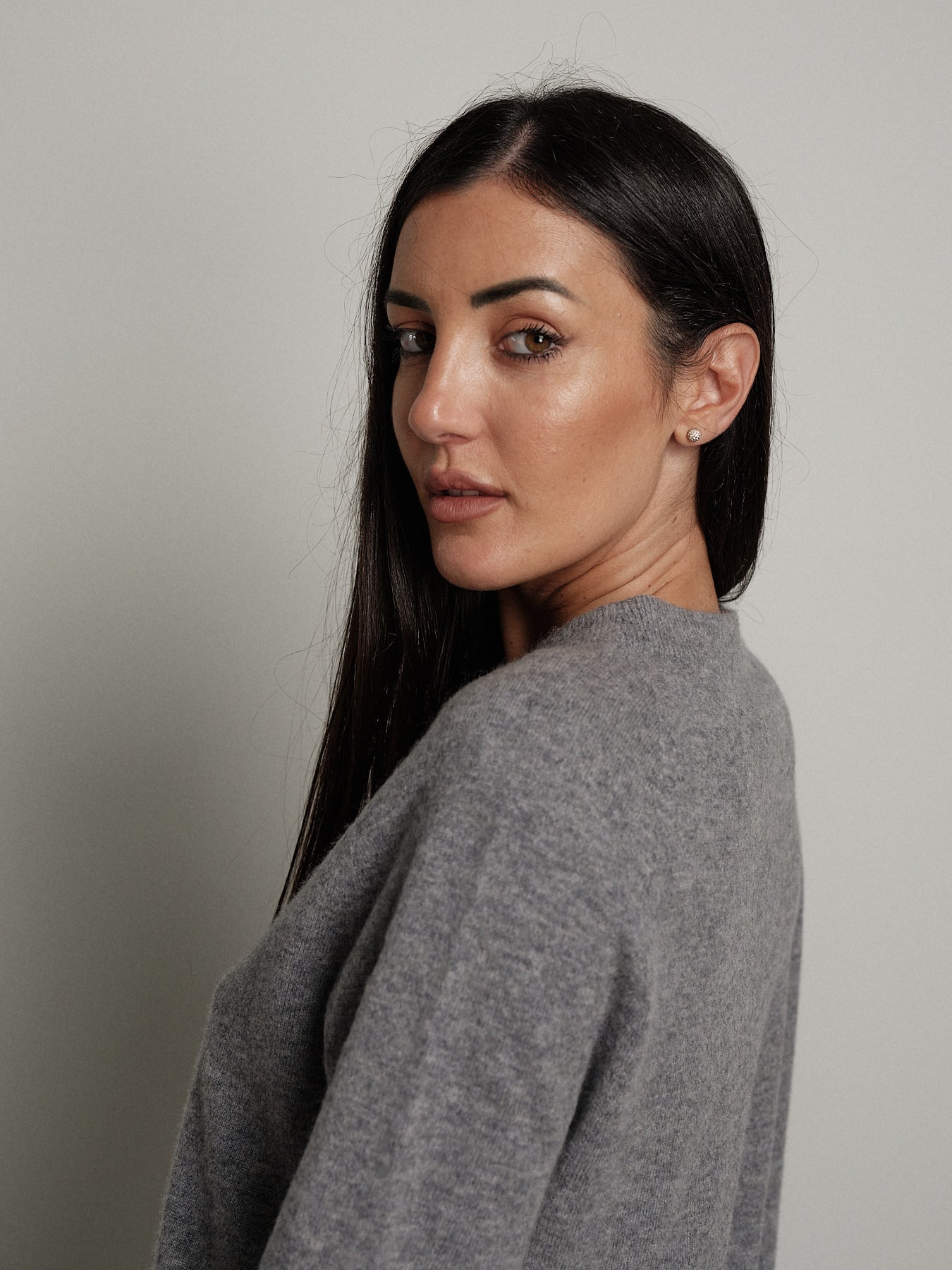 Pullover girocollo pura lana - Grigio