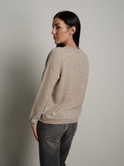 Pullover girocollo pura lana - Beige