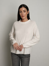 Pullover girocollo pura lana - Burro
