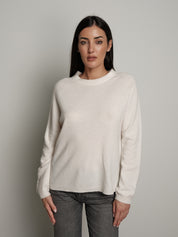 Pullover girocollo pura lana - Burro
