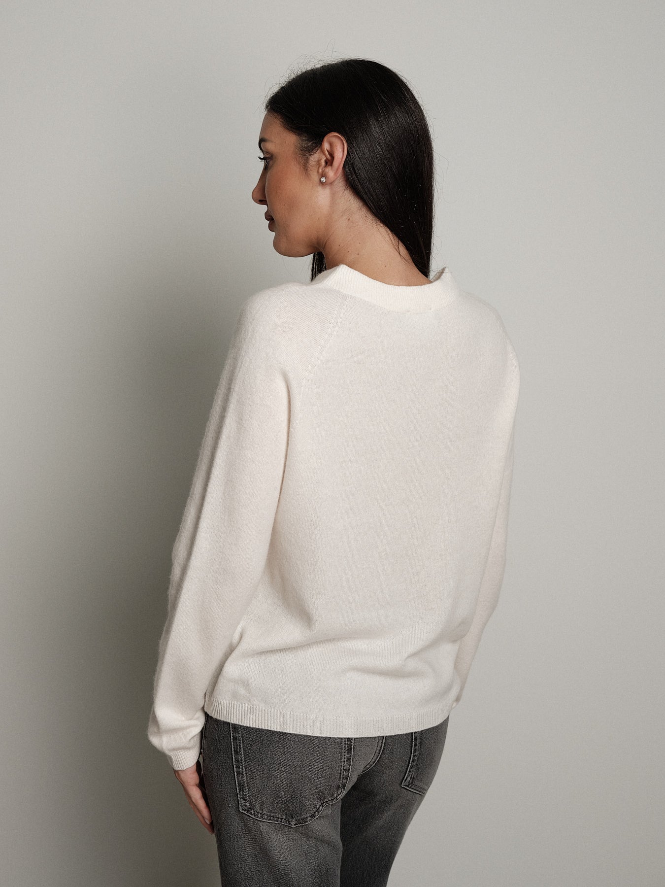Pullover girocollo pura lana - Burro