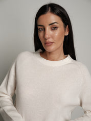 Pullover girocollo pura lana - Burro