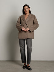 Giacca cappotto doppiopetto - Beige