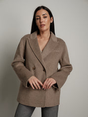 Giacca cappotto doppiopetto - Beige