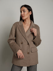 Giacca cappotto doppiopetto - Beige
