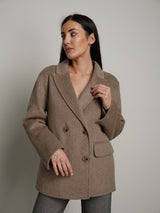 Giacca cappotto doppiopetto - Beige