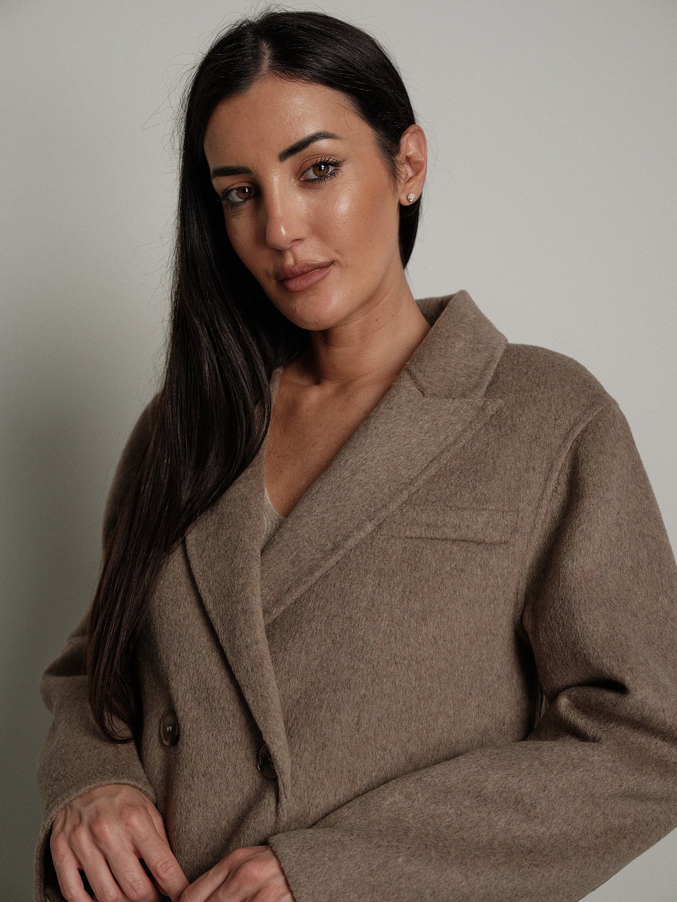 Giacca cappotto doppiopetto - Beige