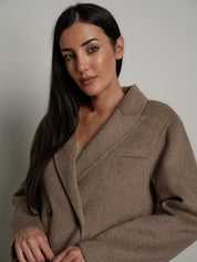 Giacca cappotto doppiopetto - Beige
