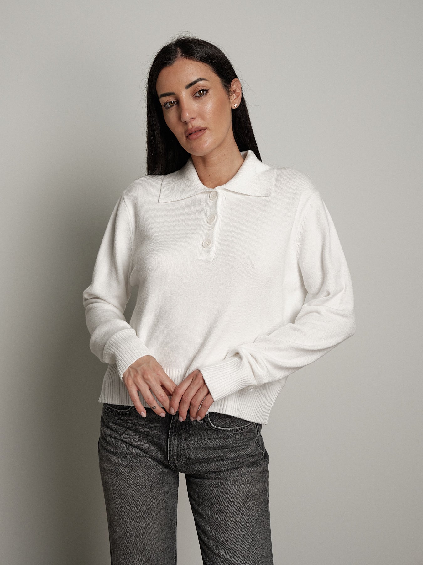 Polo bottoni - Panna