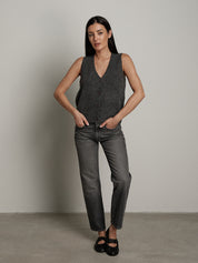 Gilet cardigan scollo v - Antracite