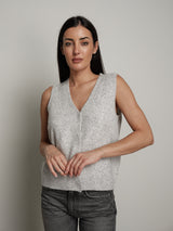 Gilet cardigan scollo v - Grigio perla