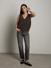 Gilet cardigan scollo v - moro