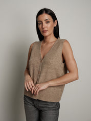 Gilet cardigan scollo v - Beige