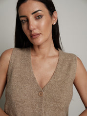 Gilet cardigan scollo v - Beige